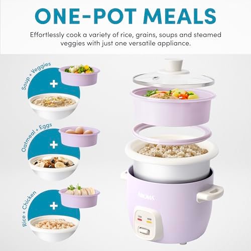 AROMA ARC-302CUL Rice Cooker Review Compact Design with Pop-Up Food Steamer