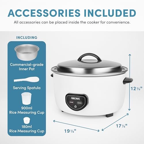 Aroma Commercial Rice Cooker Review Large Capacity One Touch Automatic Warmer