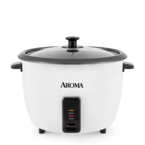 Aroma Housewares 32-Cup (Cooked) (16-Cup UNCOOKED) Pot Style Rice Cooker (ARC-7216NG) , White Aroma Housewares 32-Cup (Cooked) (16-Cup UNCOOKED) Pot Style Rice Cooker (ARC-7216NG) , White