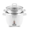 Aroma Housewares 6-Cup (Cooked yield ) / 1.2Qt. Select Stainless Pot-Style Rice Cooker, & Food Steamer, One-Touch Operation, White