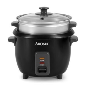 Aroma Housewares ARC-363-1NGB 3 Uncooked/6 Cups Cooked Rice Cooker, Steamer, Multicooker, 2-6 cups, Black Aroma Housewares ARC-363-1NGB 3 Uncooked/6 Cups Cooked Rice Cooker, Steamer, Multicooker, 2-6 cups, Black