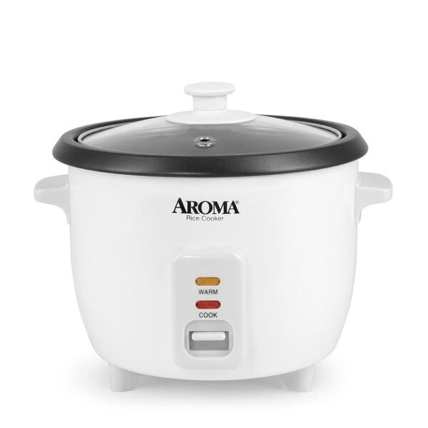 Aroma Housewares Aroma 6-cup (cooked) 1.5 Qt. One Touch Rice Cooker, White (ARC-363NG), 6 cup cooked/ 3 cup uncook/ 1.5 Qt. Aroma Housewares Aroma 6-cup (cooked) 1.5 Qt. One Touch Rice Cooker, White (ARC-363NG), 6 cup cooked/ 3 cup uncook/ 1.5 Qt.