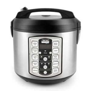 Aroma Housewares Professional Plus ARC-5000SB 20 Cup (Cooked) Digital Rice Cooker, Food Steamer, Slow Cooker, Stainless Exterior/Nonstick Pot, Silver, Black, 10-cup... Aroma Housewares Professional Plus ARC-5000SB 20 Cup (Cooked) Digital Rice Cooker, Food Steamer, Slow Cooker, Stainless Exterior/Nonstick Pot, Silver, Black, 10-cup...
