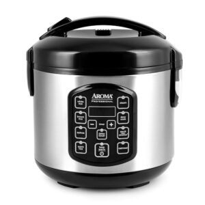 AROMA Professional Digital Rice Cooker, Multicooker, 4-Cup (Uncooked) / 8-Cup (Cooked), Steamer, Slow Cooker, Oatmeal Cooker, STS, Auto Keep Warm, 2 Qt, Stainless Steel... AROMA Professional Digital Rice Cooker, Multicooker, 4-Cup (Uncooked) / 8-Cup (Cooked), Steamer, Slow Cooker, Oatmeal Cooker, STS, Auto Keep Warm, 2 Qt, Stainless Steel...