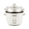 AROMA® Rice Cooker, 2-Cup (Uncooked) / 4-Cup (Cooked), Steamer, Grain Cooker, Soup Maker, Oatmeal Cooker, Auto Keep Warm, 1 Qt, White, ARC-302-1NG