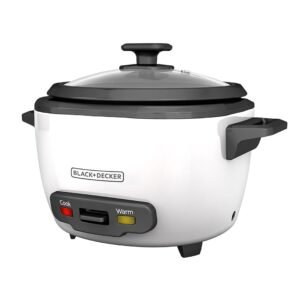Black+Decker 2-in-1 Rice Cooker and Food Steamer, 16 Cup (7 Cup Uncooked), White, RC516C Black+Decker 2-in-1 Rice Cooker and Food Steamer, 16 Cup (7 Cup Uncooked), White, RC516C