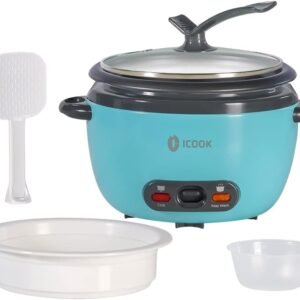 Blue Rice Cooker 1L Grains,Oatmeal,Cereals Cooker,Rice Warmer Steamer,Small Mini Rice Cooker Removable Nonstick Pot,Full View Glass Lid,Stand Plastic Knob Blue Rice Cooker 1L Grains,Oatmeal,Cereals Cooker,Rice Warmer Steamer,Small Mini Rice Cooker Removable Nonstick Pot,Full View Glass Lid,Stand Plastic Knob