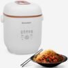 Brown Mini Rice Cooker Small 1 Cup-2 Cup Non-Stick Coated Insert Food Steamer Kitchen Appliances Includes Vegetable Steamer (Mini Rice Cooker-Brown)