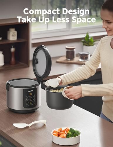 COMFEE' Compact Rice Cooker Review Multifunctional 6-in-1 Stainless Steel Cooker for Small Meals