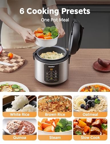 COMFEE' Compact Rice Cooker Review Multifunctional 6-in-1 Stainless Steel Cooker for Small Meals
