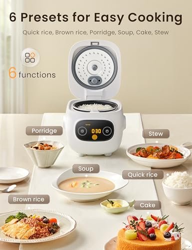 COMFEE' Mini Rice Cooker Review Compact Design with 6 Cooking Functions for Versatile Meals