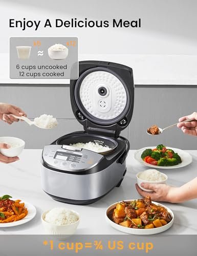 Comfee Rice Cooker Review Compact 6-Cup Fuzzy Logic Cooker with 11 Presets