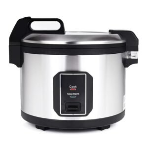Commercial Stainless Steel Rice Cooker - Professional 64 Cup Cooked (32 Cup Uncooked) Rice Maker Cooker With Non Stick Pot & Hinged Lid - Includes a Rice Measuring Cup & Rice Scoop Commercial Stainless Steel Rice Cooker - Professional 64 Cup Cooked (32 Cup Uncooked) Rice Maker Cooker With Non Stick Pot & Hinged Lid - Includes a Rice Measuring Cup & Rice Scoop