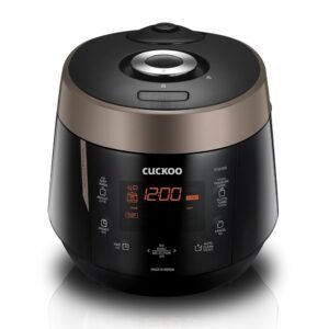 Cuckoo High 6 Cup Electric Heating Pressure Rice Cooker & Warmer – 12 Built-in Programs Including Glutinous (White), Mixed, Brown, GABA, Black Copper Cuckoo High 6 Cup Electric Heating Pressure Rice Cooker & Warmer – 12 Built-in Programs Including Glutinous (White), Mixed, Brown, GABA, Black Copper