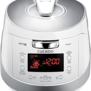 Cuckoo Induction Heating Pressure Rice Cooker – 18 built-in programs including Glutinous, GABA, Mixed, Sushi and more, Non-Stick Coating, Made in Korea, White/Silver, 6 Cups Cuckoo Induction Heating Pressure Rice Cooker – 18 built-in programs including Glutinous, GABA, Mixed, Sushi and more, Non-Stick Coating, Made in Korea, White/Silver, 6 Cups