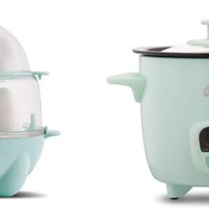 Dash Deluxe Rapid Egg Cooker, Aqua & DRCM200GBAQ04 Mini Rice Cooker Steamer with Removable Nonstick Pot, Keep Warm Function & Recipe Guide, Aqua Dash Deluxe Rapid Egg Cooker, Aqua & DRCM200GBAQ04 Mini Rice Cooker Steamer with Removable Nonstick Pot, Keep Warm Function & Recipe Guide, Aqua