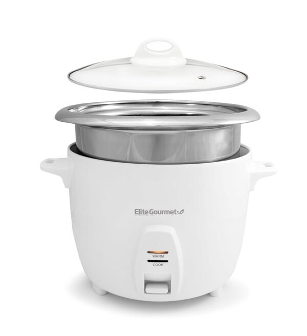 Elite Gourmet ERC-2020 Electric Rice Cooker with Stainless Steel Inner Pot Makes Soups, Stews, Grains, Cereals, Keep Warm Feature, 20 Cups Cooked (10 Cups Uncooked), White Elite Gourmet ERC-2020 Electric Rice Cooker with Stainless Steel Inner Pot Makes Soups, Stews, Grains, Cereals, Keep Warm Feature, 20 Cups Cooked (10 Cups Uncooked), White