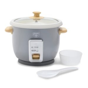 GreenLife Electric Rice Cooker Steamer, 3 Cups Uncooked/6 Cooked Rice, PFAS Free Removable Nonstick Pot, Auto Presets, Wood Print Handle, Dishwasher Safe, Measuring Cup, Rice... GreenLife Electric Rice Cooker Steamer, 3 Cups Uncooked/6 Cooked Rice, PFAS Free Removable Nonstick Pot, Auto Presets, Wood Print Handle, Dishwasher Safe, Measuring Cup, Rice...