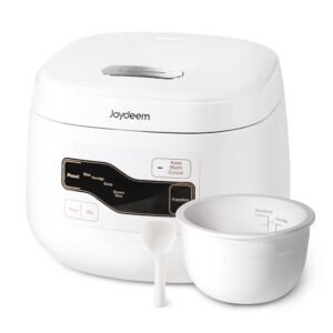 Joydeem Ceramic Rice Cooker FD20S-W, 3 Cups Uncooked Rice Cookers with Pure Ceramic Inner Pot, 24h Dealy Start, 2L, White Joydeem Ceramic Rice Cooker FD20S-W, 3 Cups Uncooked Rice Cookers with Pure Ceramic Inner Pot, 24h Dealy Start, 2L, White