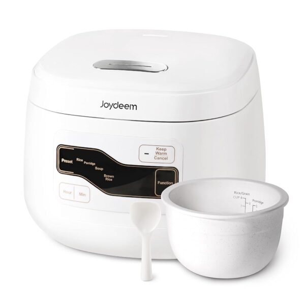 Joydeem Ceramic Rice Cooker FD20S-W, 3 Cups Uncooked Rice Cookers with Pure Ceramic Inner Pot, 24h Dealy Start, 2L, White Joydeem Ceramic Rice Cooker FD20S-W, 3 Cups Uncooked Rice Cookers with Pure Ceramic Inner Pot, 24h Dealy Start, 2L, White