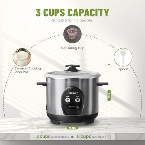 Moosum Electric Rice Cooker Review Ceramic Nonstick 3-Cup Capacity Fast Cooking Moosum Electric Rice Cooker Review Ceramic Nonstick 3-Cup Capacity Fast Cooking