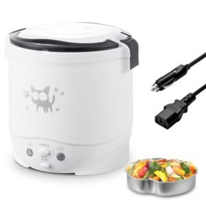 OSBA Mini Rice Cooker, 1L Small Rice Cooker 2 Cup-uncooked Travel Rice Maker 12V for Car with Steamer, Auto Keep Warm Suitable For 1-2 People, White OSBA Mini Rice Cooker, 1L Small Rice Cooker 2 Cup-uncooked Travel Rice Maker 12V for Car with Steamer, Auto Keep Warm Suitable For 1-2 People, White