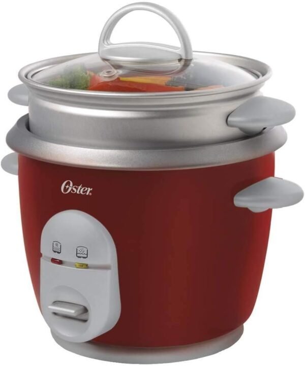 Oster 6-Cup Rice Cooker with Steamer, Red (004722-000-000) Oster 6-Cup Rice Cooker with Steamer, Red (004722-000-000)