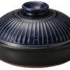 Pottery Chrysanthemum Flower Earthenware Banko Ware (No. 9 / Lapis/For 4 People) "Next Generation Earthenpot That Will Decorate Your Table" Stylish, Direct Fire