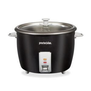 Proctor Silex Rice Cooker & Food Steamer, 30 Cups Cooked (15 Cups Uncooked), Includes Steam and Rinsing Basket, Black (37555) Proctor Silex Rice Cooker & Food Steamer, 30 Cups Cooked (15 Cups Uncooked), Includes Steam and Rinsing Basket, Black (37555)