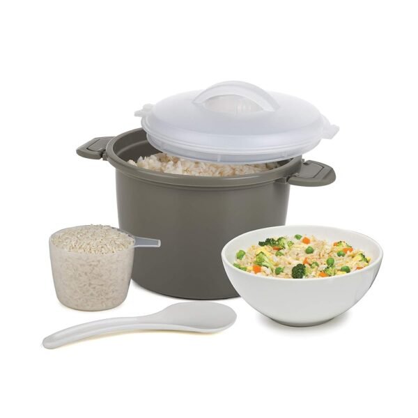 Progressive International Set Microwave Rice Cooker, 4 Piece, Gray Progressive International Set Microwave Rice Cooker, 4 Piece, Gray