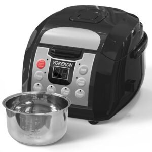 Rice Cooker Stainless Steel Inner Pot, YOKEKON Professional 6 Cup Uncooked Rice Cooker with Basket Steamer, 24H Delay Timer and Auto Keep Warm, Rice/Quick Cook/Brown... Rice Cooker Stainless Steel Inner Pot, YOKEKON Professional 6 Cup Uncooked Rice Cooker with Basket Steamer, 24H Delay Timer and Auto Keep Warm, Rice/Quick Cook/Brown...