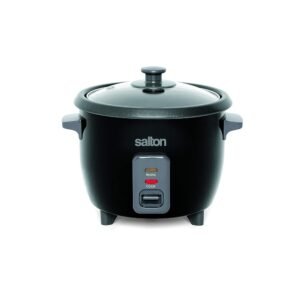 Salton 6 Cup Automatic Rice Cooker, 6 cups cooked / 3 cups Uncooked, Black, Stainless Steel Salton 6 Cup Automatic Rice Cooker, 6 cups cooked / 3 cups Uncooked, Black, Stainless Steel