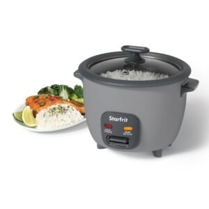 Starfrit 10-Cup Rice Cooker with Ceramic Coating - PFAS-Free - Clear Glass Lid- Grey Starfrit 10-Cup Rice Cooker with Ceramic Coating - PFAS-Free - Clear Glass Lid- Grey