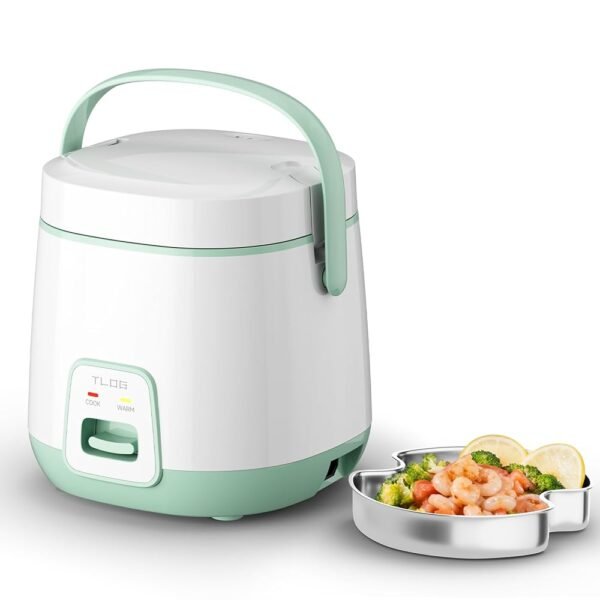 TLOG Mini Rice Cooker 2-Cup Uncooked(4-Cup cooked), Healthy Non-stick Coating 1.2L Small Rice Maker for 1-3 People, Portable Travel Fast Cooker with Steam Tray, Rice Maker for...