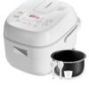 Toshiba Mini Rice Cooker, 3 Cups Uncooked Small Rice Cooker, Steamer & Warmer, With Fuzzy Logic And One-Touch Cooking, 24 Hour Delay Timer And Auto Keep Warm Feature, White