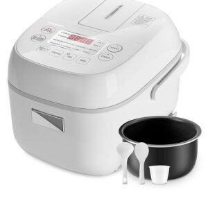 Toshiba Mini Rice Cooker, 3 Cups Uncooked Small Rice Cooker, Steamer & Warmer, With Fuzzy Logic And One-Touch Cooking, 24 Hour Delay Timer And Auto Keep Warm Feature, White Toshiba Mini Rice Cooker, 3 Cups Uncooked Small Rice Cooker, Steamer & Warmer, With Fuzzy Logic And One-Touch Cooking, 24 Hour Delay Timer And Auto Keep Warm Feature, White