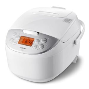 Toshiba Rice Cooker 6 Cup Uncooked – Japanese Rice Cooker with Fuzzy Logic Technology, 7 Cooking Functions, Digital Display, 2 Delay Timers and Auto Keep Warm, Non-Stick Inner... Toshiba Rice Cooker 6 Cup Uncooked – Japanese Rice Cooker with Fuzzy Logic Technology, 7 Cooking Functions, Digital Display, 2 Delay Timers and Auto Keep Warm, Non-Stick Inner...