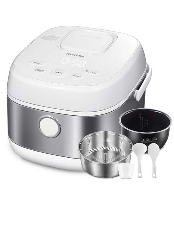 TOSHIBA Rice Cooker Induction Heating, Low Carb Rice Cooker Low Sugar Digital Steamer, 5.5 Cups Uncooked Japanese Rice Cooker, 8 Cooking Functions, 24H Timer & Auto Keep Warm TOSHIBA Rice Cooker Induction Heating, Low Carb Rice Cooker Low Sugar Digital Steamer, 5.5 Cups Uncooked Japanese Rice Cooker, 8 Cooking Functions, 24H Timer & Auto Keep Warm