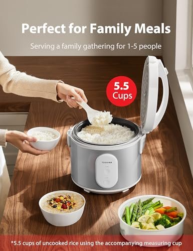 TOSHIBA Rice Cooker RC-10JH1UUS(S) Review Easy Cooking with Steamer and Non-Stick Pot