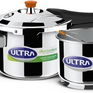 Ultra 3-Liter Duracook Dietcooker Stainless Steel Outer Lid Pressure Cooker with Starch Remover