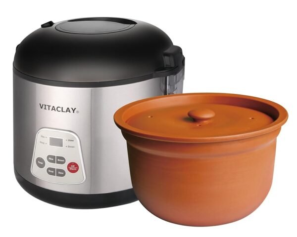 Vitaclay Smart Organic Clay Rice Cooker & Slow Cooker - Toxin Free Clay Electric Pot for Cooking Rice, Slow Cooker, Soup Maker, Warmer, Stew Pot with Natural Earthen Clay Crock,... Vitaclay Smart Organic Clay Rice Cooker & Slow Cooker - Toxin Free Clay Electric Pot for Cooking Rice, Slow Cooker, Soup Maker, Warmer, Stew Pot with Natural Earthen Clay Crock,...