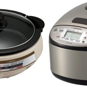 Zojirushi EP-PBC10 Gourmet d'Expert Electric Skillet & NS-LGC05XB Micom Rice Cooker & Warmer, 3-Cups (uncooked), Stainless Black Zojirushi EP-PBC10 Gourmet d'Expert Electric Skillet & NS-LGC05XB Micom Rice Cooker & Warmer, 3-Cups (uncooked), Stainless Black