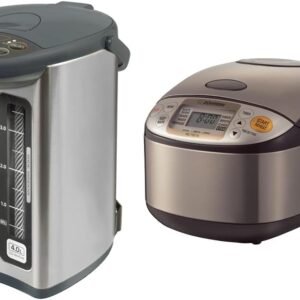 Zojirushi Micom Water Boiler & Warmer (135 oz) and Zojirushi Micom Rice Cooker and Warmer (1.0 Liter), Stainless Steel Zojirushi Micom Water Boiler & Warmer (135 oz) and Zojirushi Micom Rice Cooker and Warmer (1.0 Liter), Stainless Steel