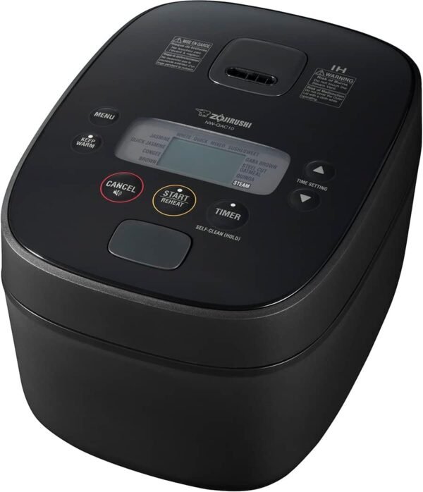 Zojirushi NW-QAC10 5.5-Cup Capacity Flat-Top Induction Cooker and Warmer with Custom Cooking Pan, Double Non-Stick Coating for Easy Clean-Up (Black) Zojirushi NW-QAC10 5.5-Cup Capacity Flat-Top Induction Cooker and Warmer with Custom Cooking Pan, Double Non-Stick Coating for Easy Clean-Up (Black)